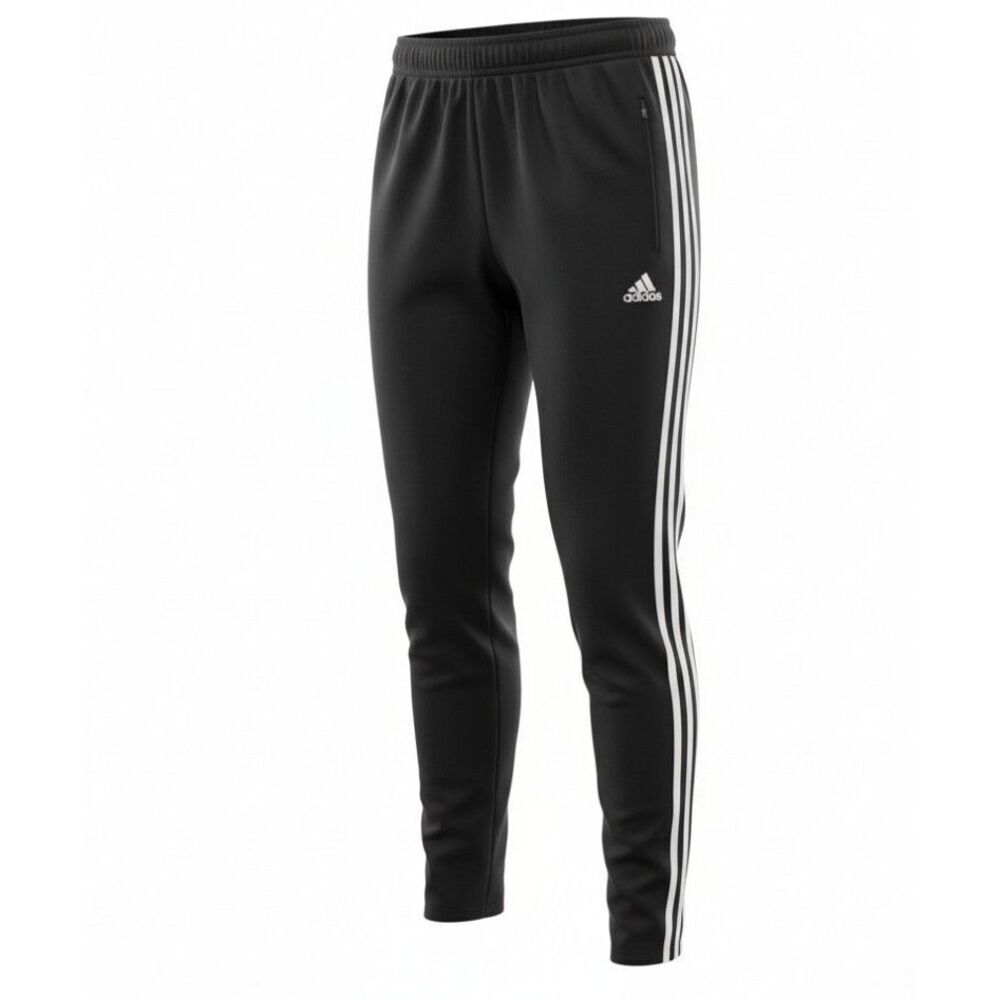 Adidas Climacool Womens Pants Size M Black Training White Stripe Elastic Waist